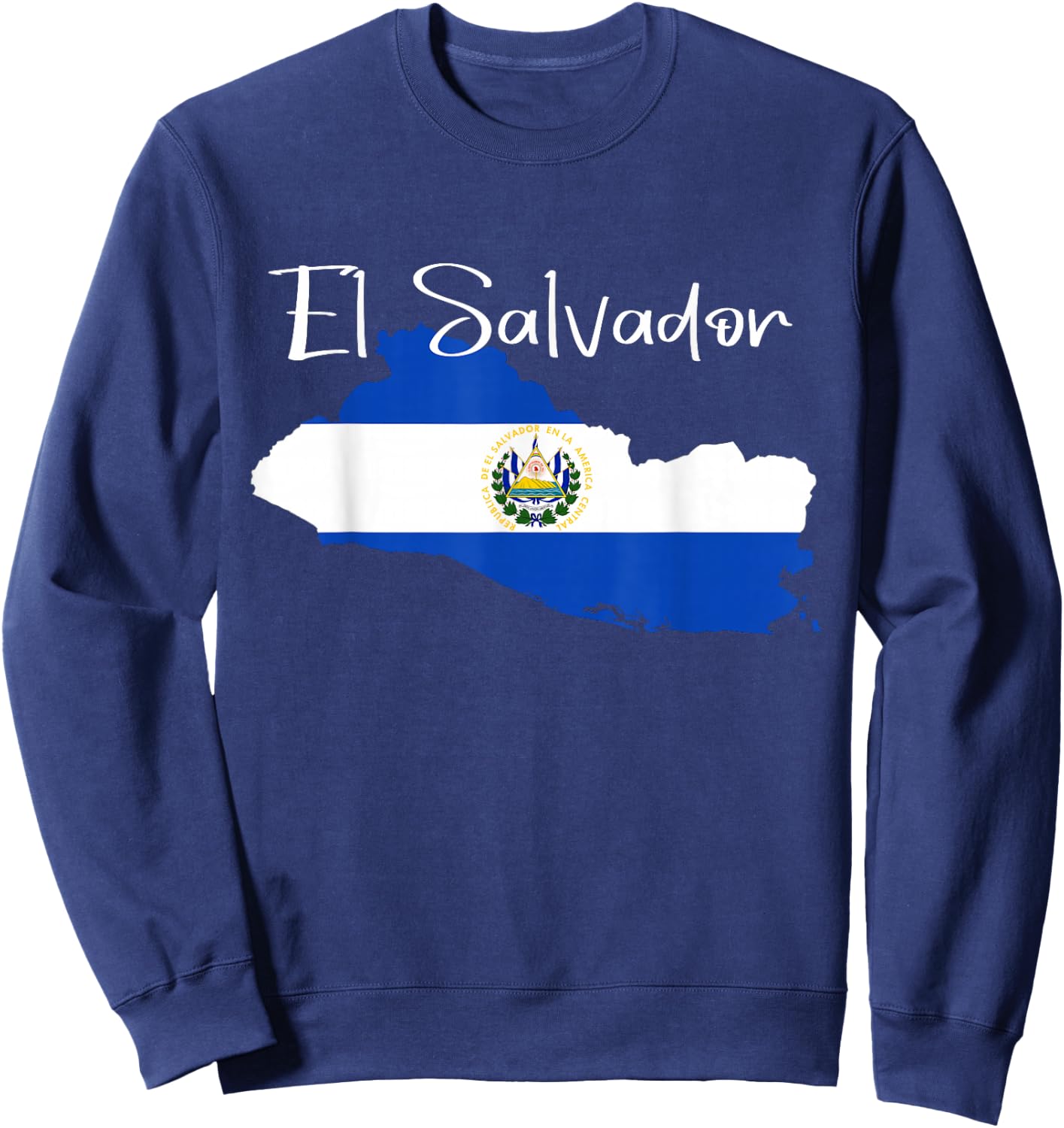 El Salvador Flag Shirt, El Salvador map, Salvador Sweatshirt - Sweatshirt | Navy