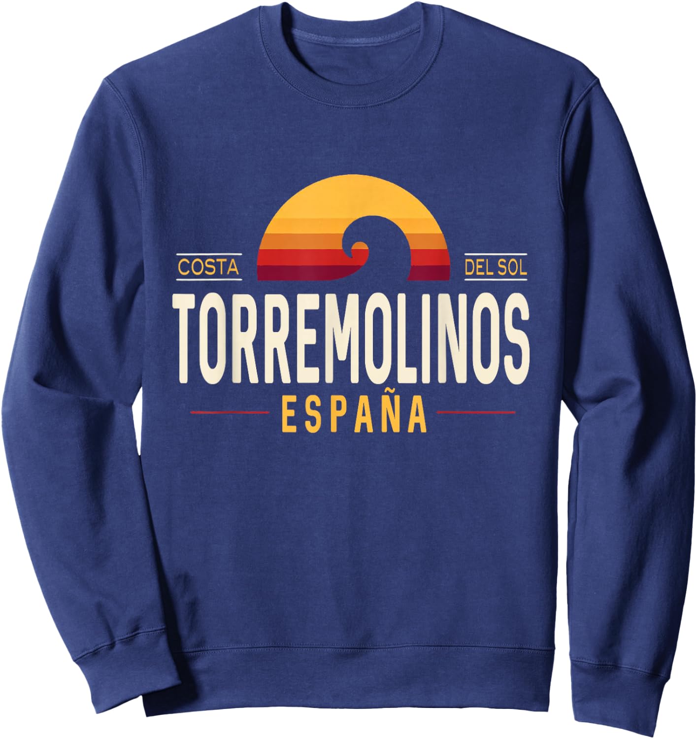 Torremolinos Spain | Torremolinos Costa del Sol España Wave Sweatshirt - Sweatshirt | Navy