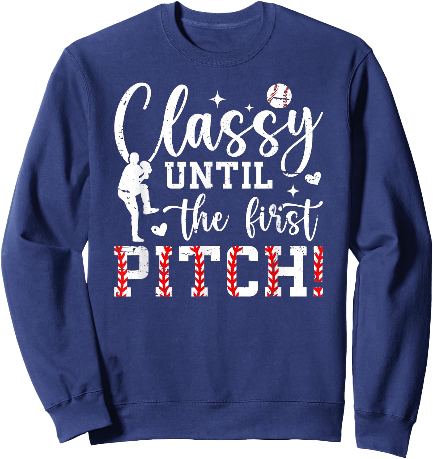 Baseball Pitcher Mom Funny Mom Of A Baseball Pitcher Mama Sweatshirt - Sweatshirt | Navy