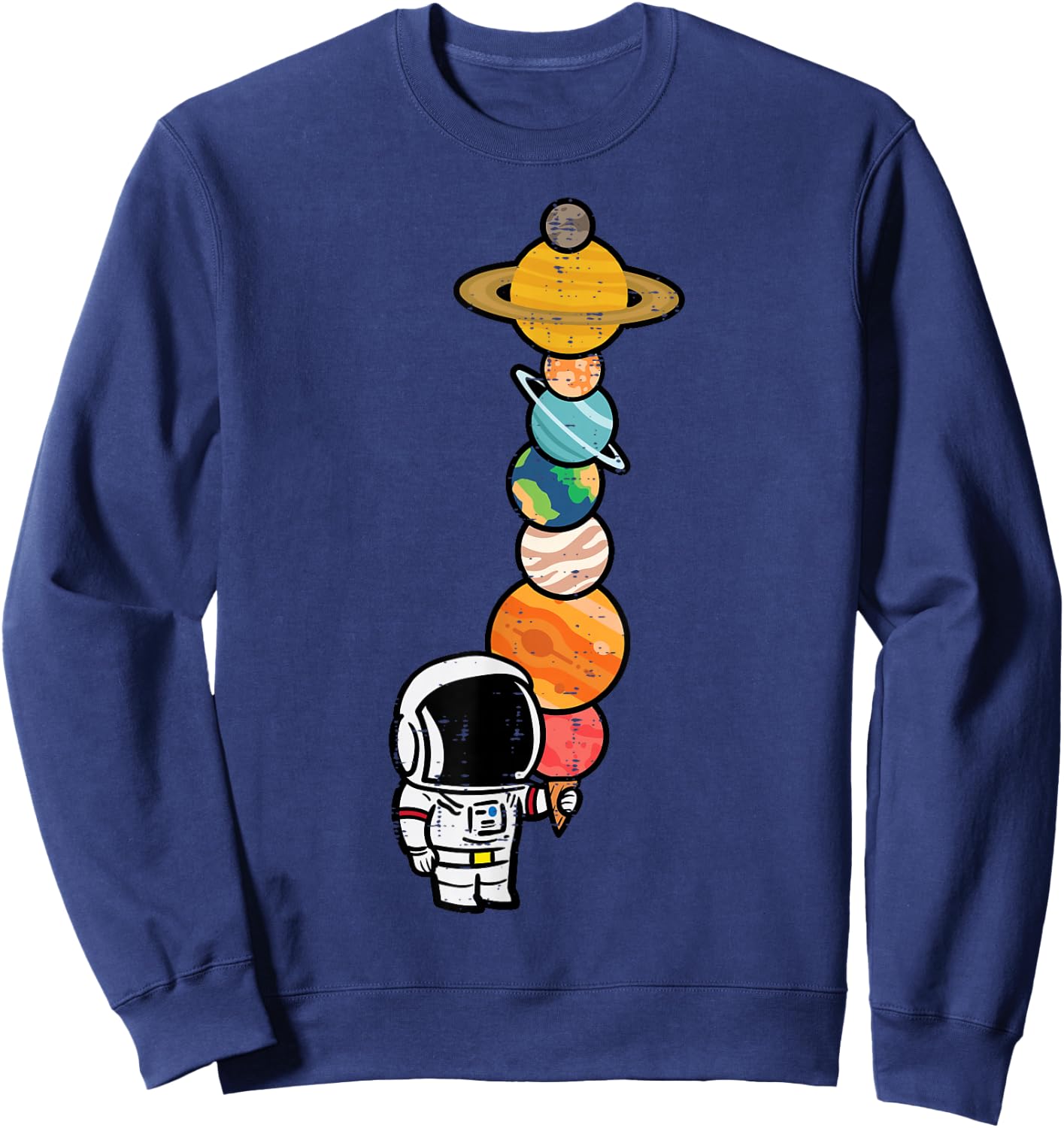 Astronaut Ice Cream Planets Space Boys Girls Kids Women Men Sweatshirt - Sweatshirt | Navy