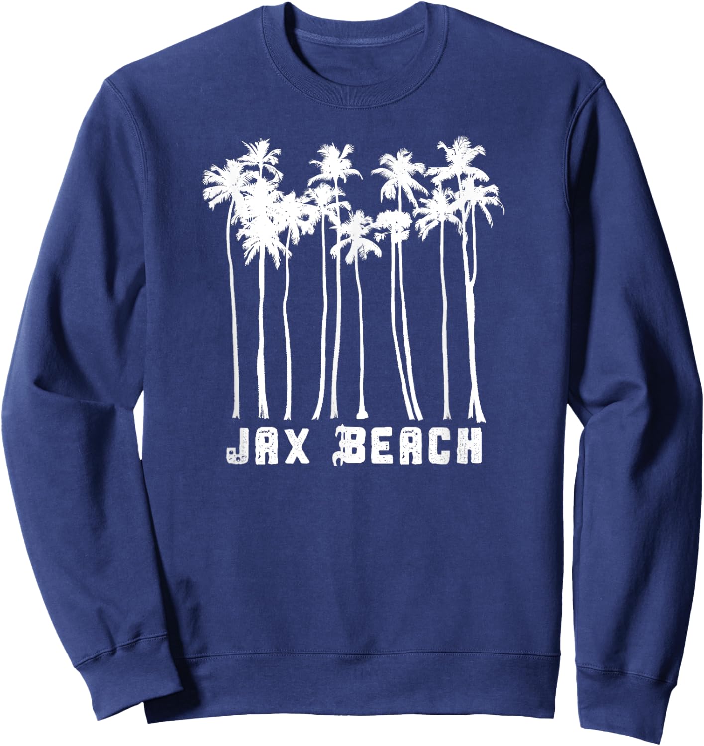 Jax Beach Florida Vacation Vintage Jacksonville FL Holiday Sweatshirt - Sweatshirt | Navy