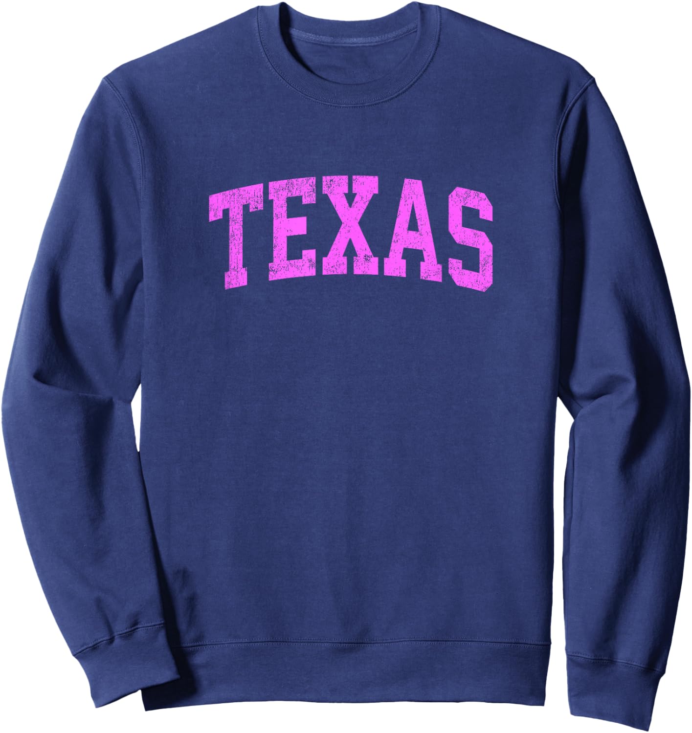 Texas TX Vintage Athletic Sports Pink Design Sweatshirt - Sweatshirt | Navy