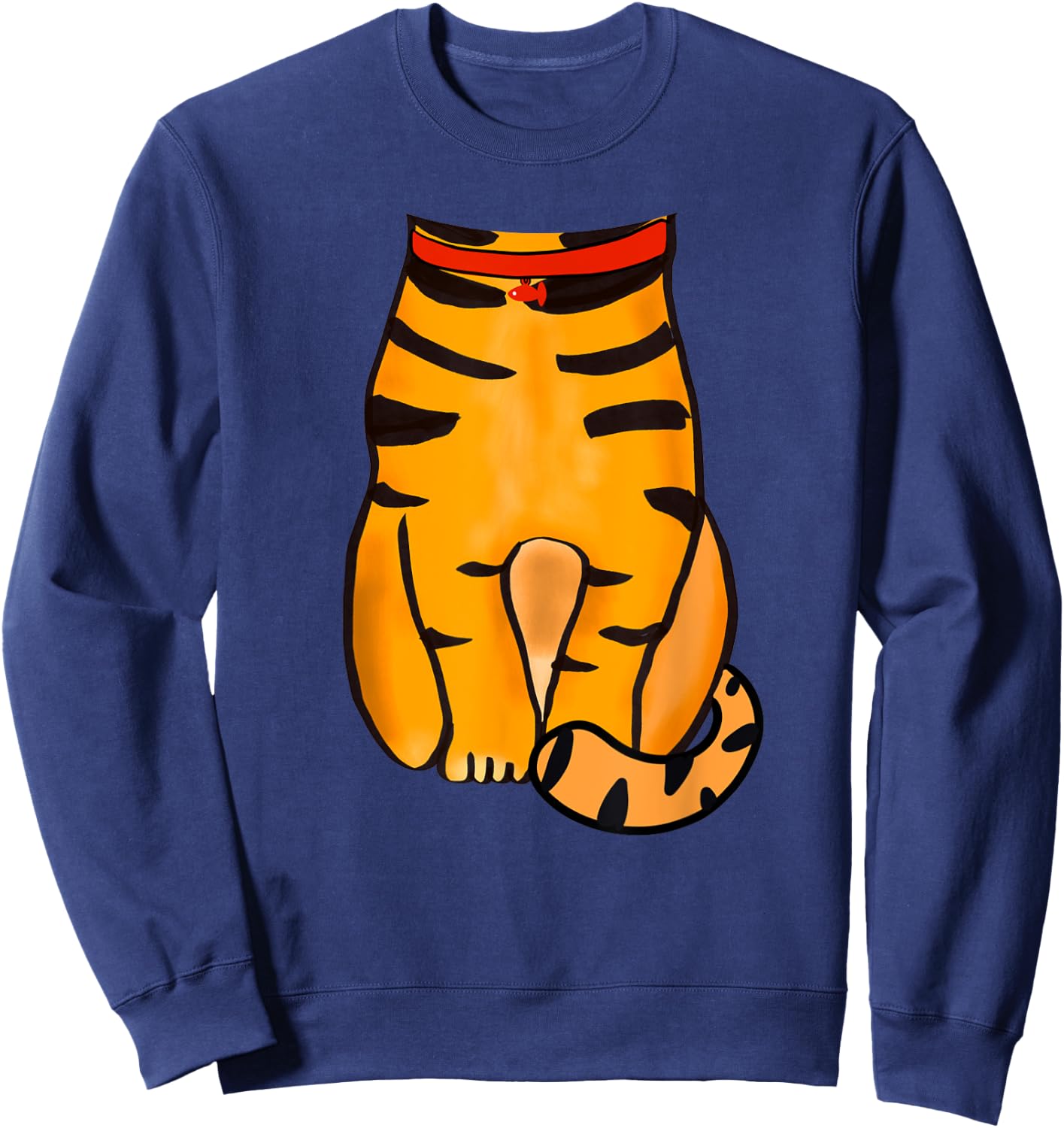 Cat Halloween Costume - Cute Orange Tabby Cat Outfit Sweatshirt - Sweatshirt | Navy