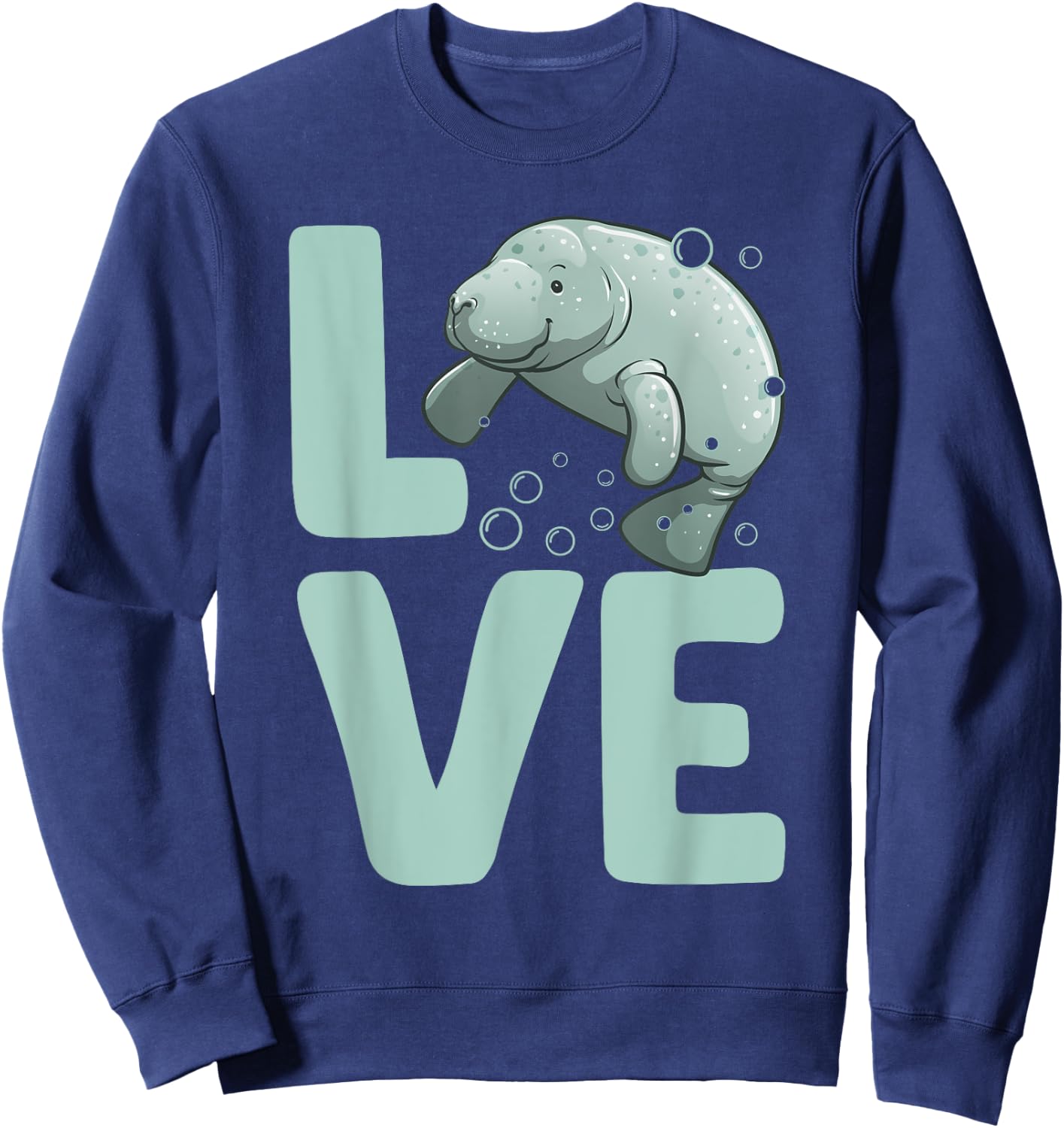 Funny Manatee Design Women Kids Dugong Manatee Lover Sweatshirt - Sweatshirt | Navy