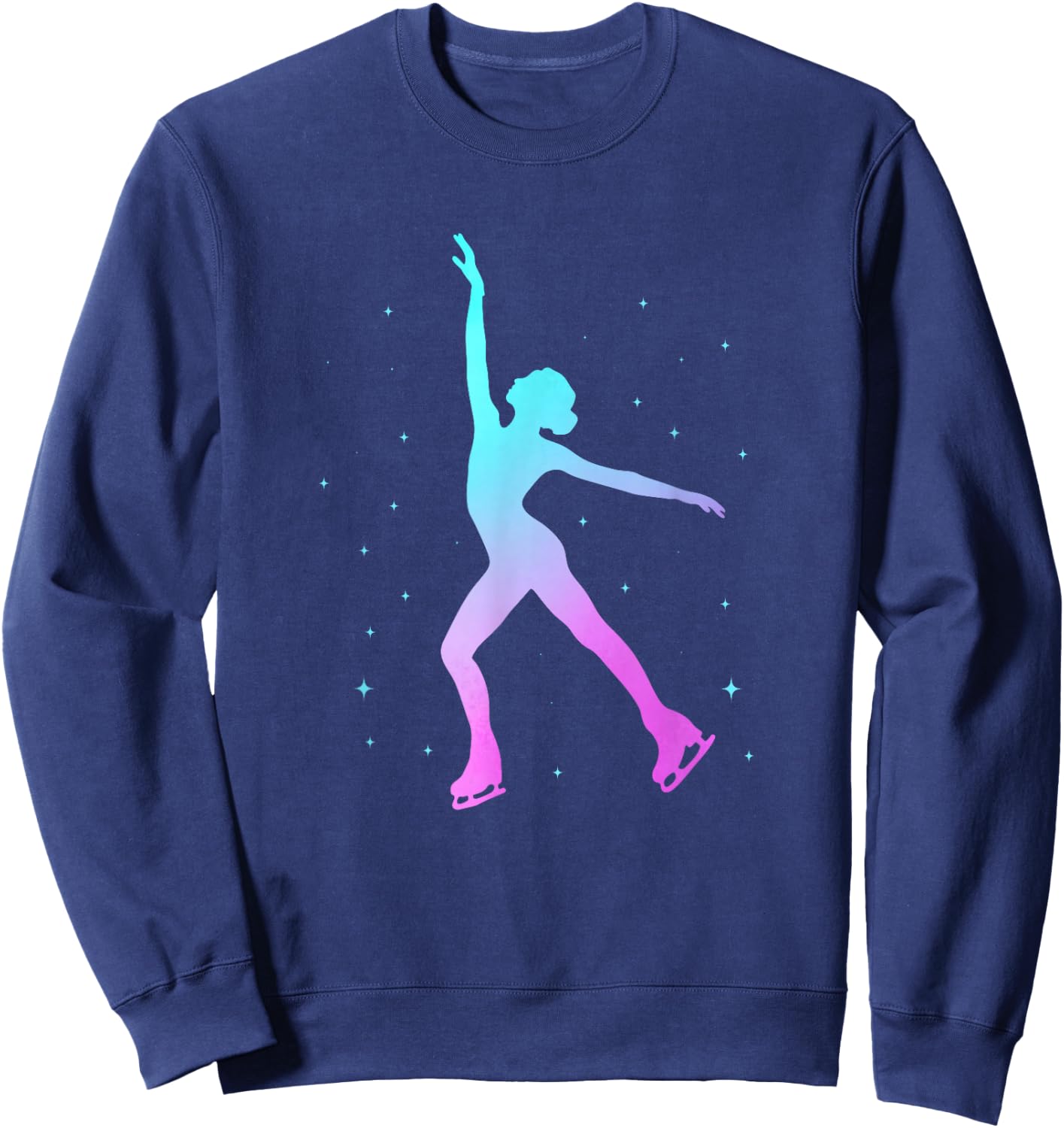 Ice Skating Girl Cute Figure Skater Sweatshirt - Sweatshirt | Navy