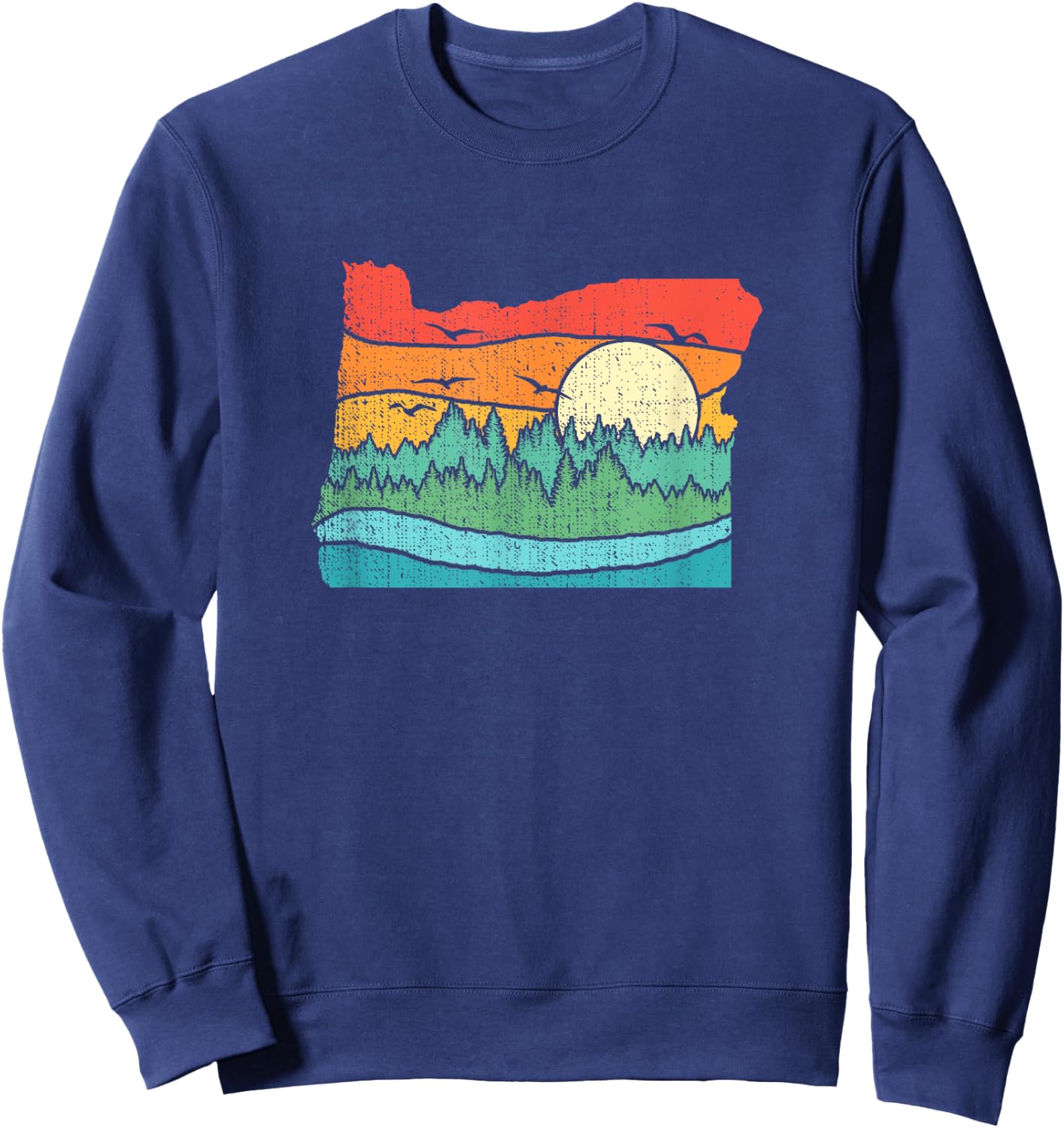 Retro Vintage Oregon Throwback distressed gift Sweatshirt - Sweatshirt | Navy
