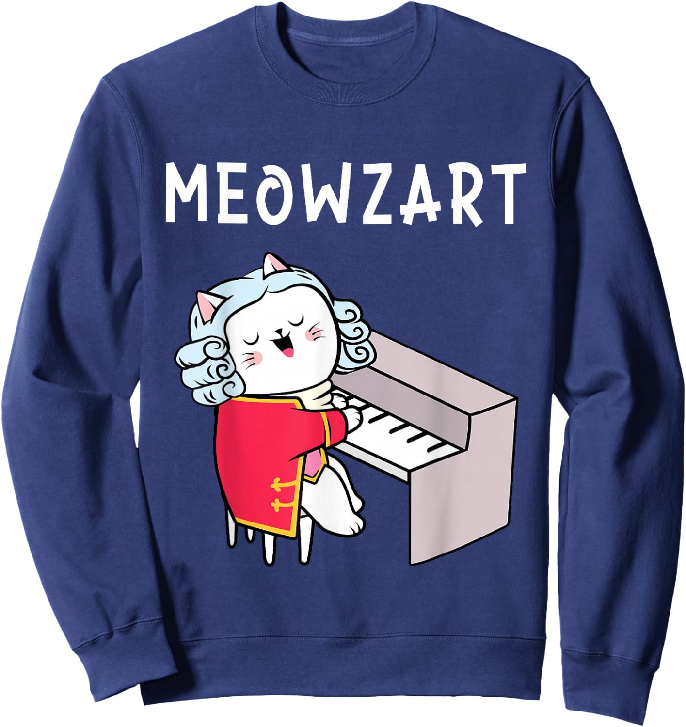 Meowzart - Piano Player Pianist Classical Music Lover Sweatshirt - Sweatshirt | Navy