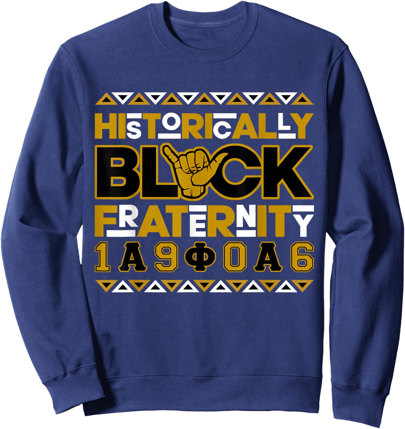 Alpha African Historically Black Fraternity 1906 Hand Sign Sweatshirt - Sweatshirt | Navy