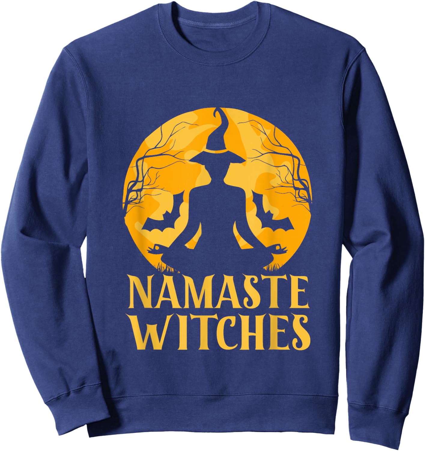 Namaste Witches Halloween Yoga Lover Sweatshirt - Sweatshirt | Navy