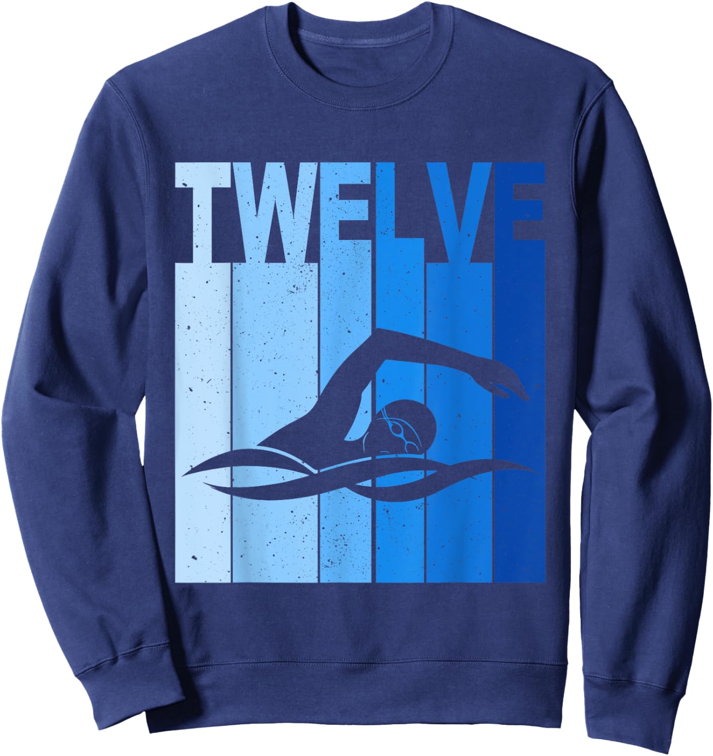 12th Birthday Swimming 12 Year Old Birthday Swimmer Sweatshirt - Sweatshirt | Navy
