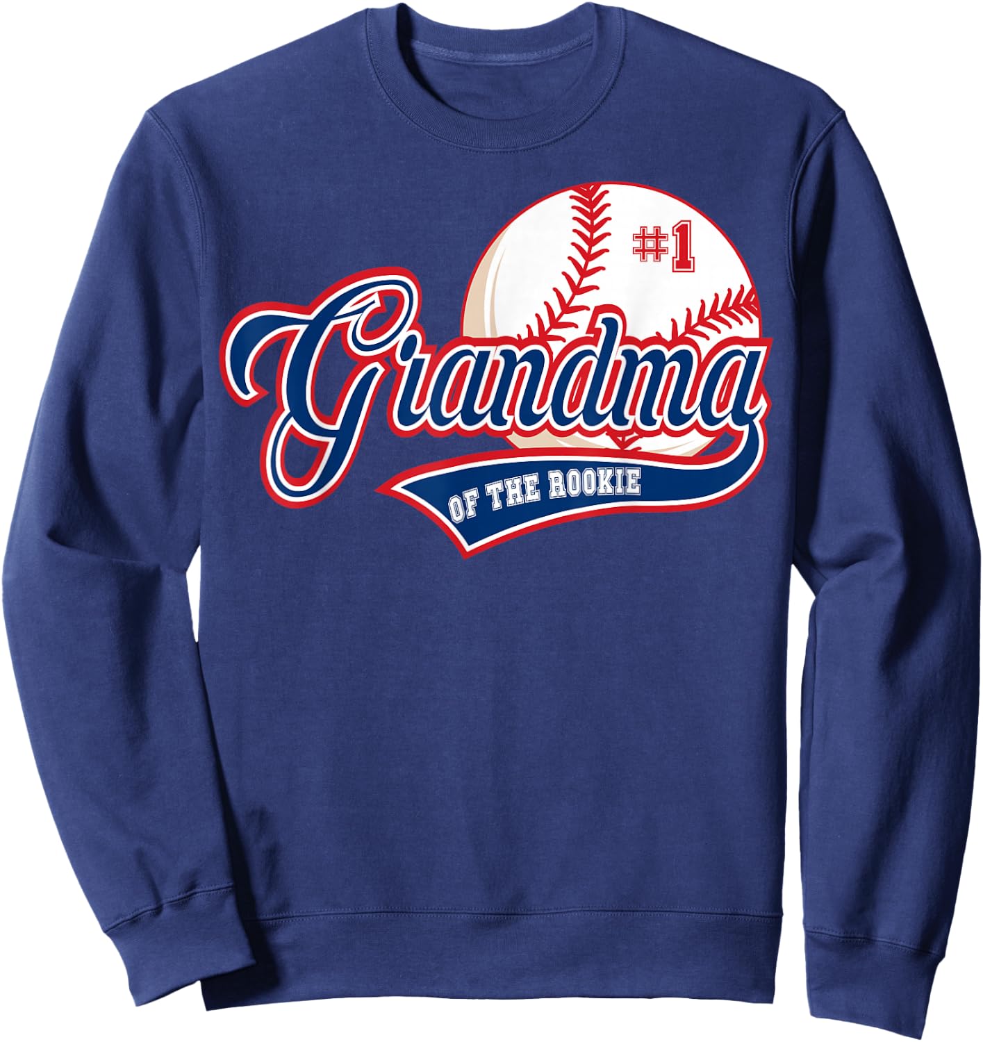 Grandma Rookie of Year 1st Birthday Baseball Theme Matching Sweatshirt - Sweatshirt | Navy
