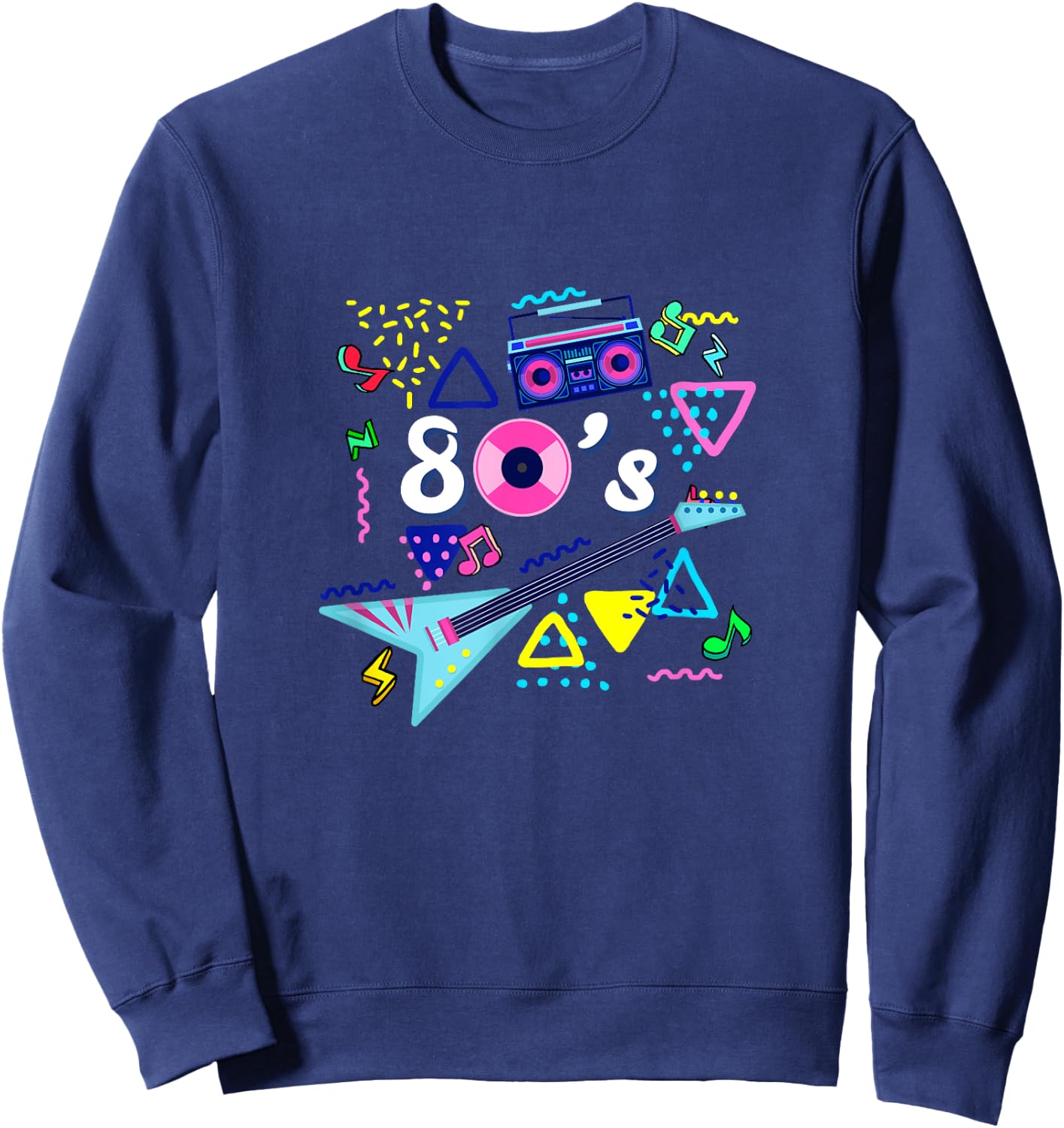 Cool 80s Eighties Rock Band Music Gift Retro Costume Party Sweatshirt - Sweatshirt | Navy