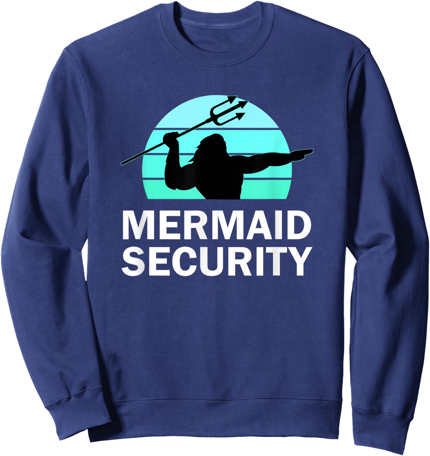 Mermaid Security Boys Swimmer Dad Merdad Trident Sweatshirt - Sweatshirt | Navy