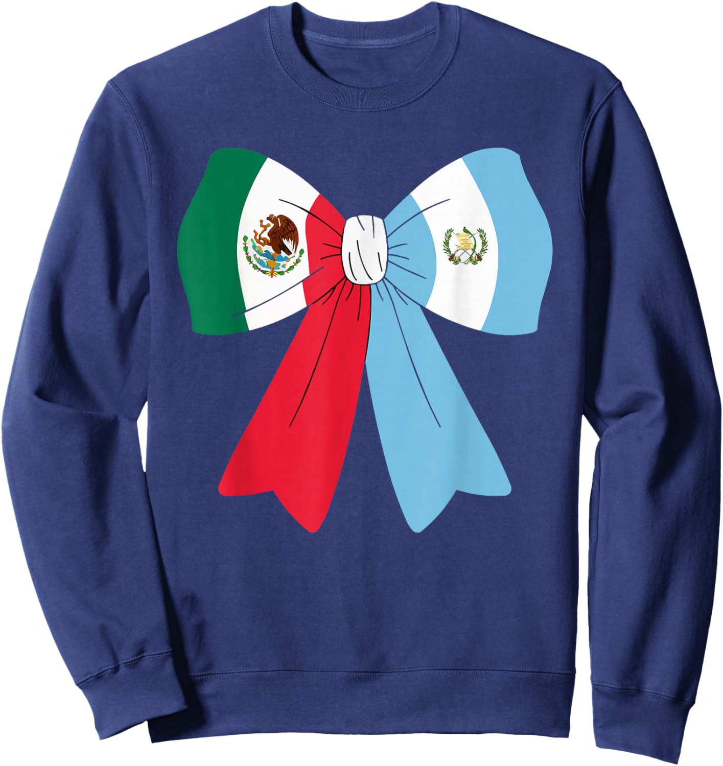 Half Mexican Half Guatemalan Guatemala Flag Mexico Sweatshirt - Sweatshirt | Navy