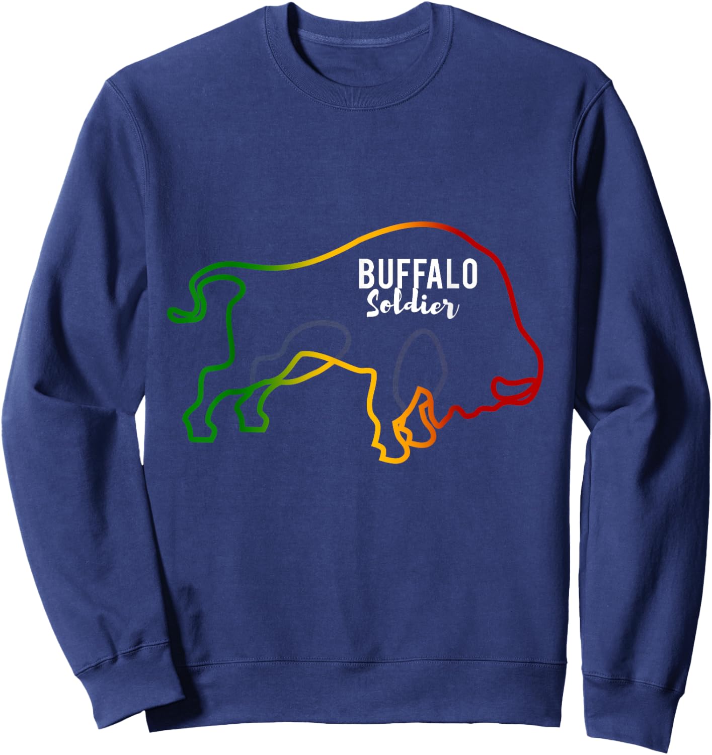 Buffalo Soldier New Rasta Reggae Roots Clothing T Shirt Sweatshirt - Sweatshirt | Navy