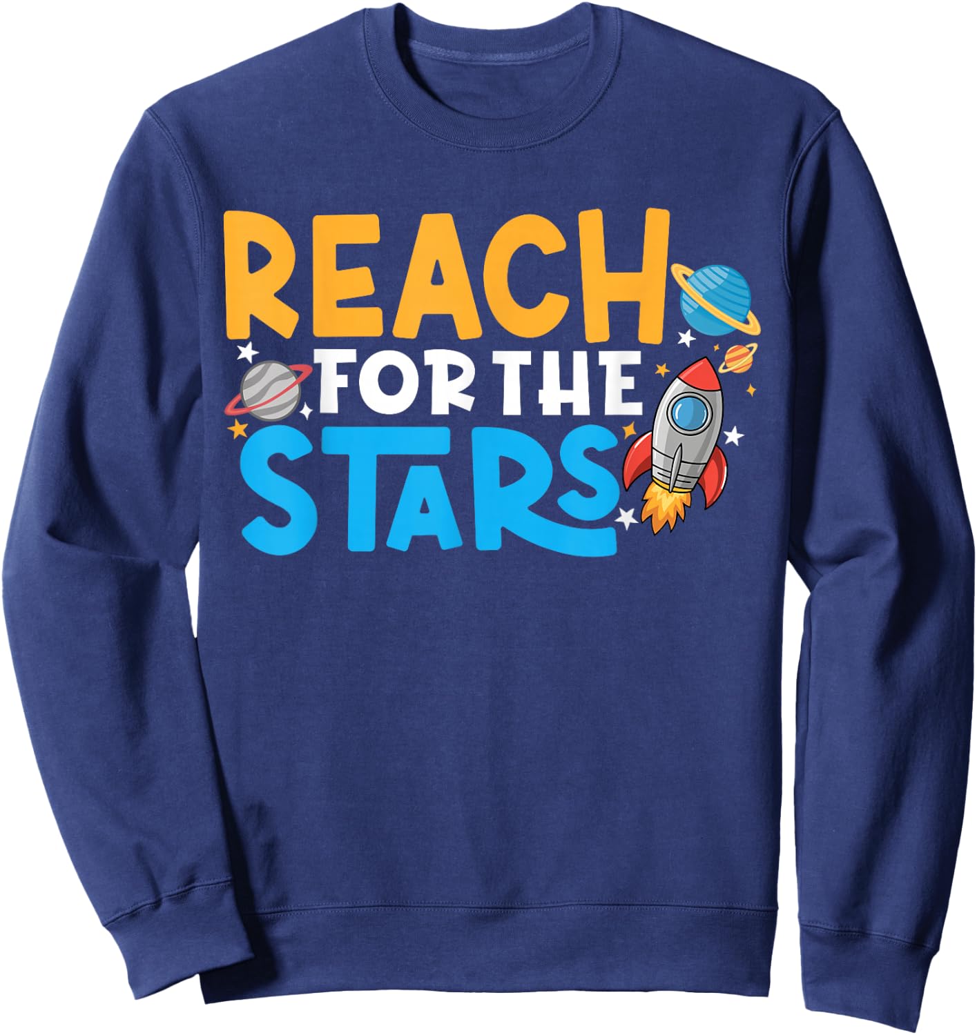 Growth Mindset Teacher Reach For The Stars Sweatshirt - Sweatshirt | Navy