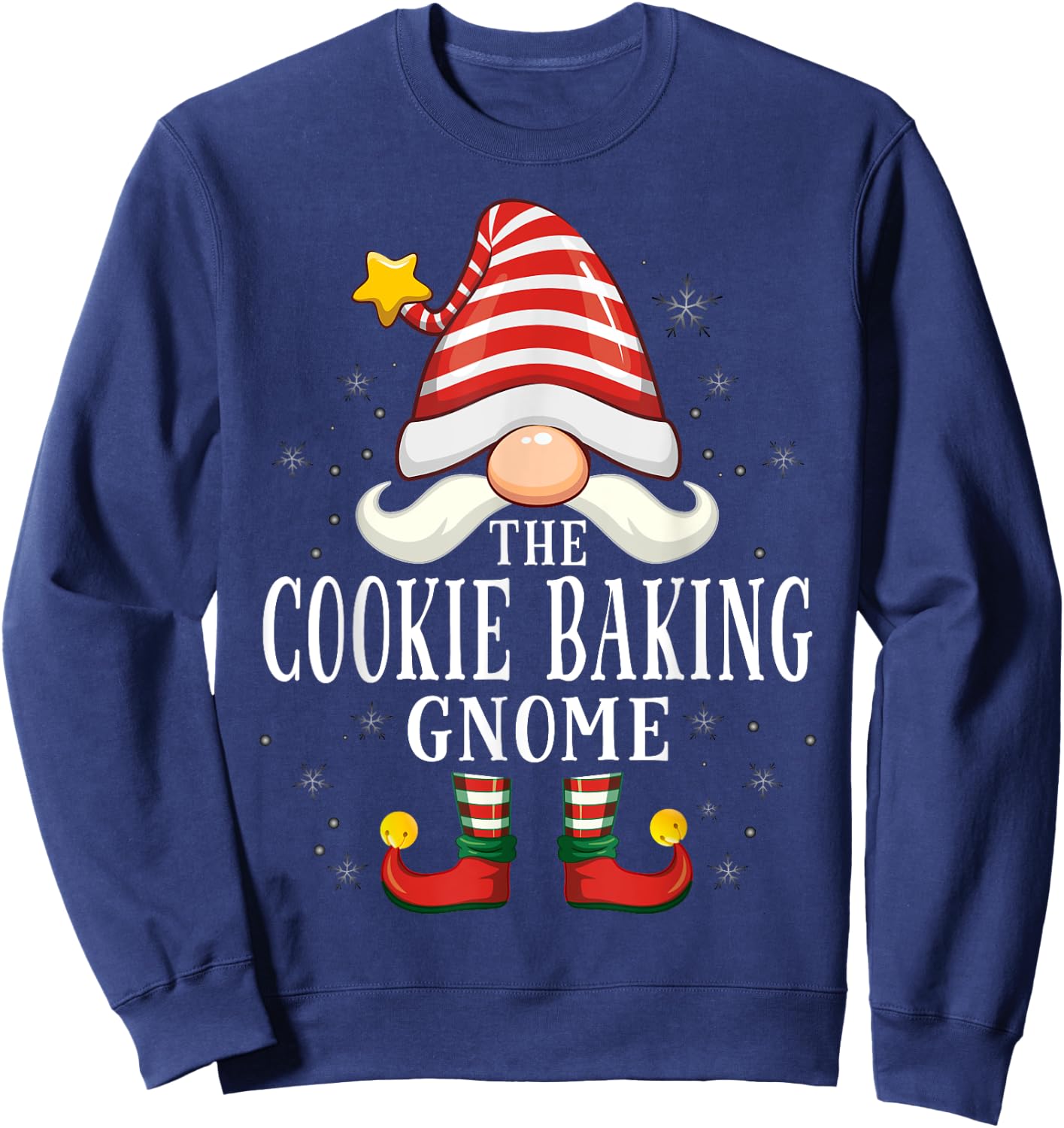 The Cookie Baking Gnome Christmas Group Family Pajama Sweatshirt - Sweatshirt | Navy