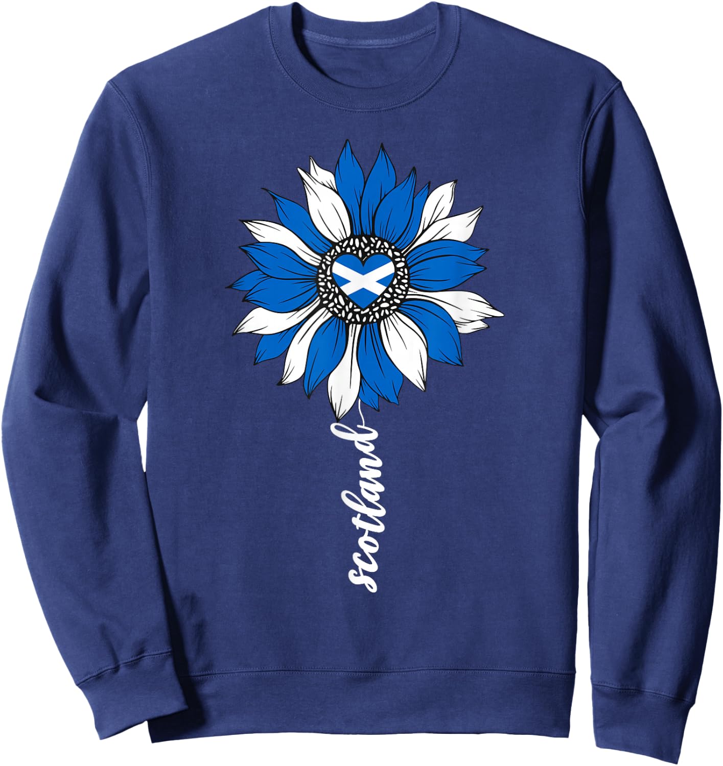 Cute Scottish Girl Scots Pride Scotland Flag Girls Sweatshirt - Sweatshirt | Navy