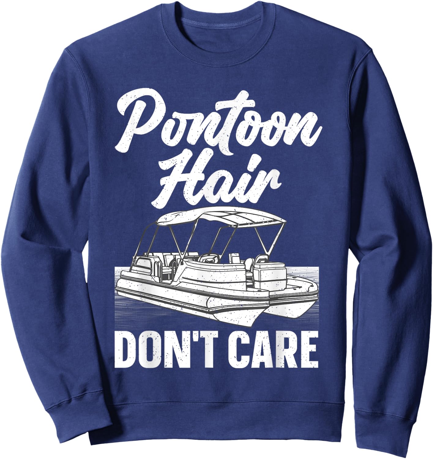Funny Pontoon Art Women Boating Pontoon Boat Captain Sweatshirt - Sweatshirt | Navy