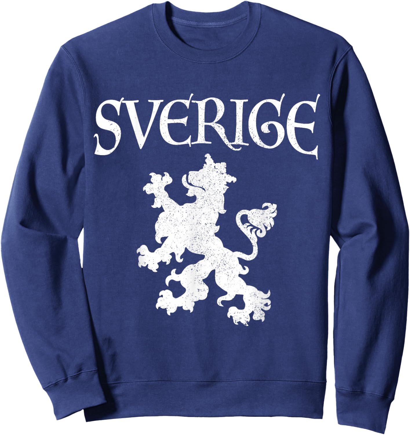 Sverige Lion Swedish Flag Pride Sweden Vintage Sweatshirt - Sweatshirt | Navy