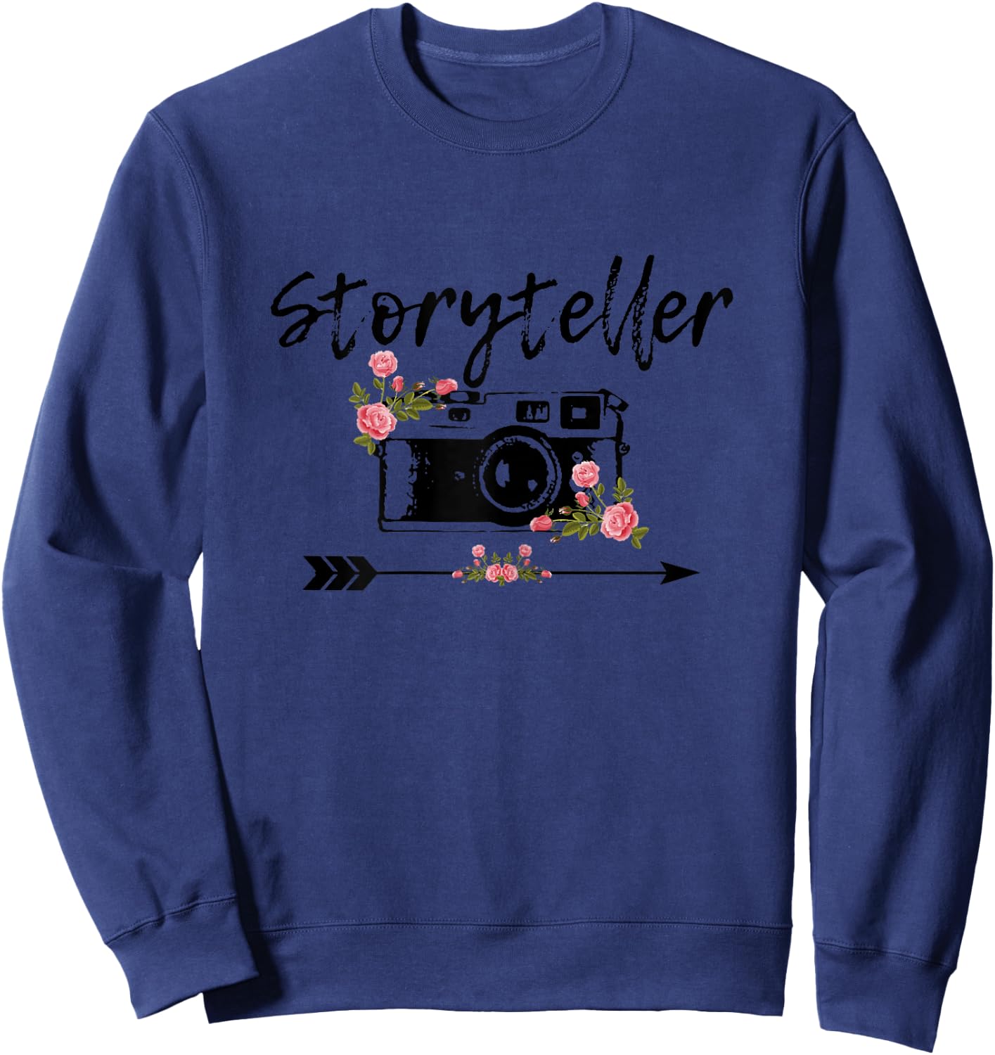 Photographer Story Plate Vintage Floral Camera Photography Sweatshirt - Sweatshirt | Navy