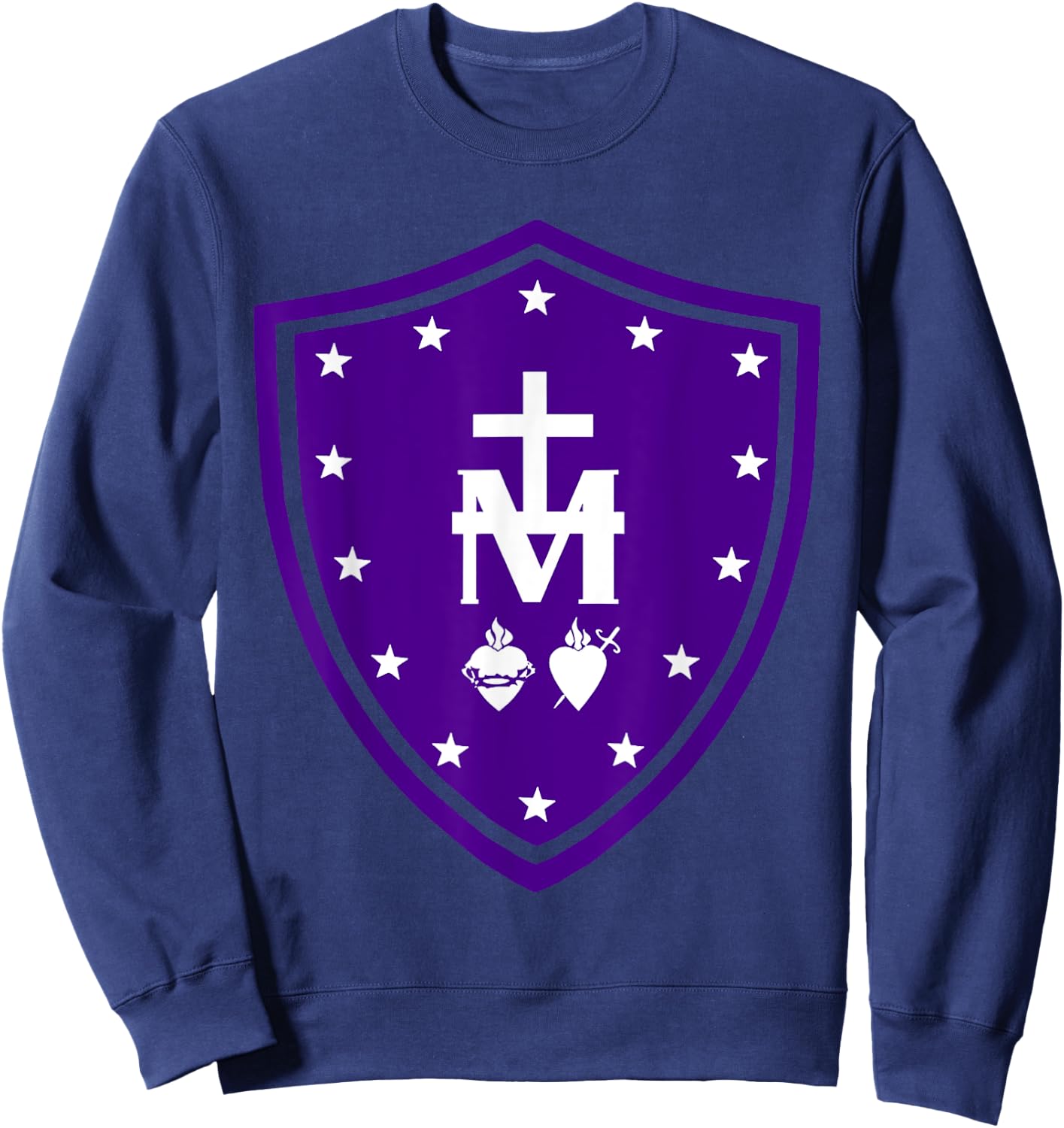 Immaculate Heart Of Mary Devotion Faithful Symbol Sweatshirt - Sweatshirt | Navy