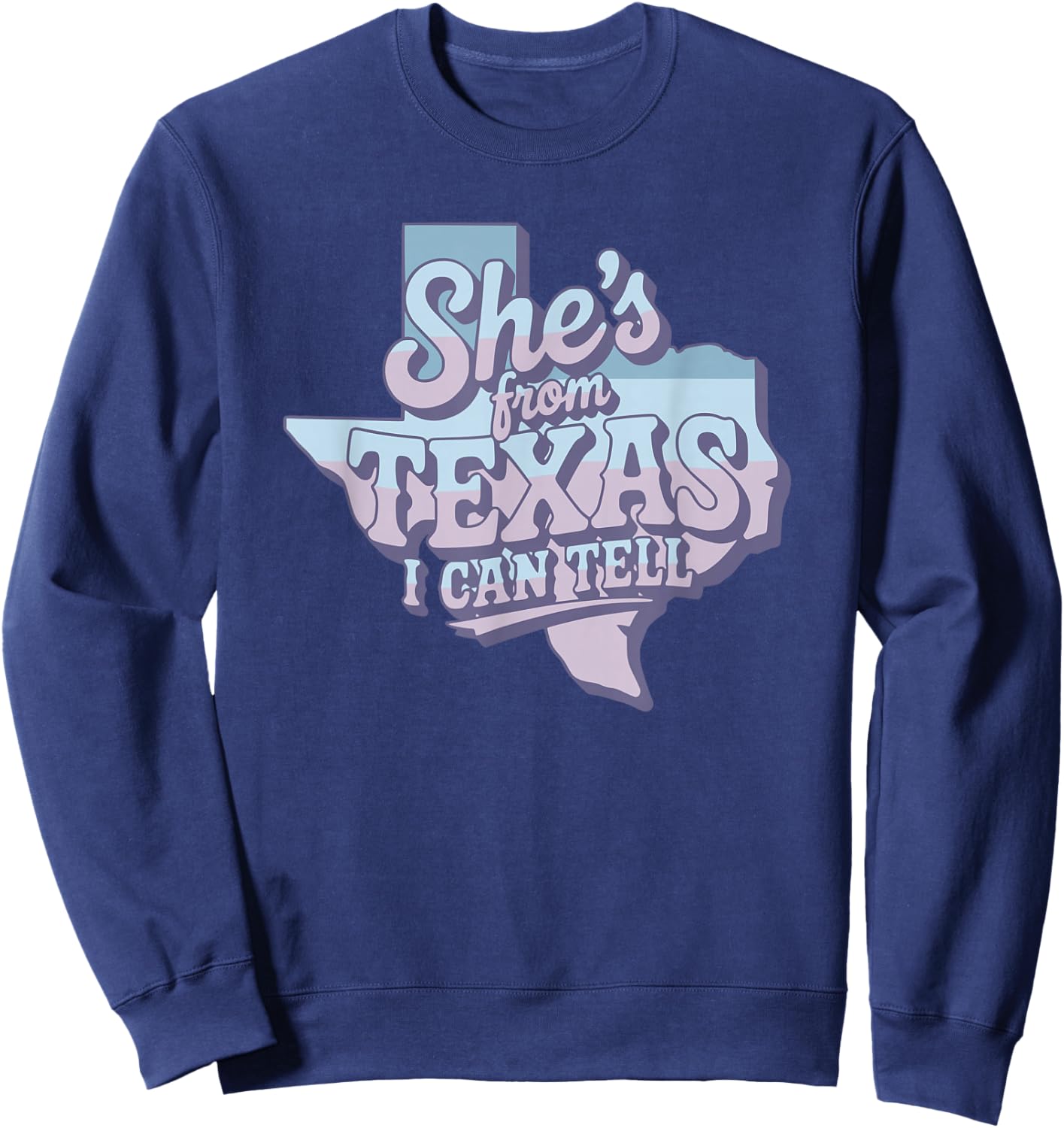 Purple She's from Texas I Can Tell Retro Sweatshirt - Sweatshirt | Navy