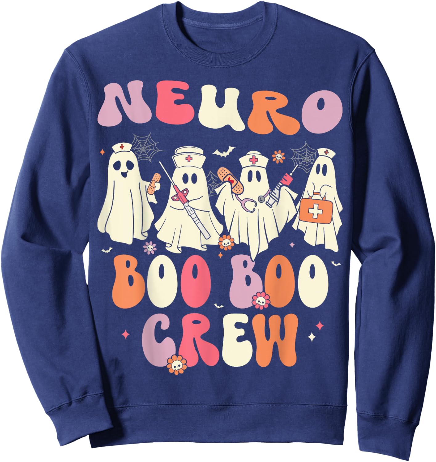 Neuro Boo Crew Neurology Nurse Halloween Sweatshirt - Sweatshirt | Navy
