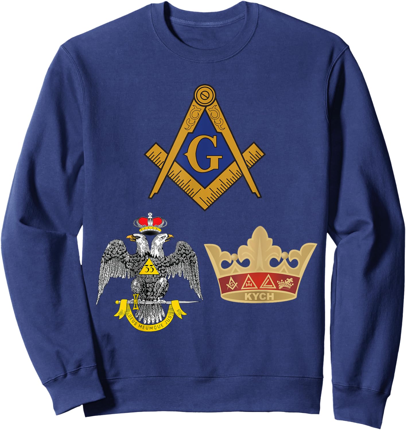 Mason 33rd KYCH Masonic Scottish York Rite Knights AASR WD Sweatshirt - Sweatshirt | Navy