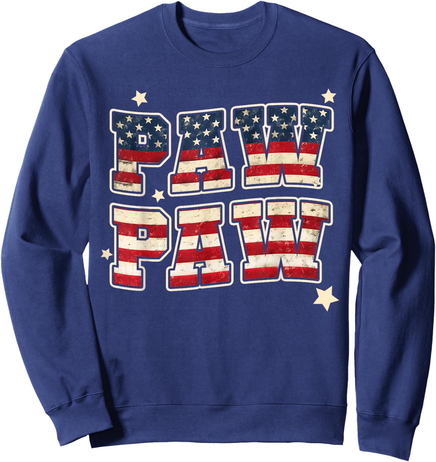 Paw Paw Vintage American Flag Grandpa Father's Day Men Sweatshirt - Sweatshirt | Navy