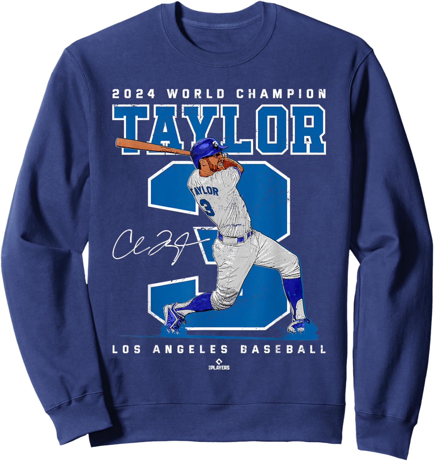 Player Number 2024 World Champion Chris Taylor Los Angeles Sweatshirt - Sweatshirt | Navy