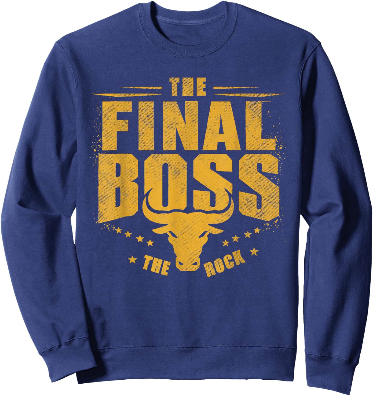The Final Boss Vintage Rock Music Final Boss Gamer Bull Head Sweatshirt - Sweatshirt | Navy