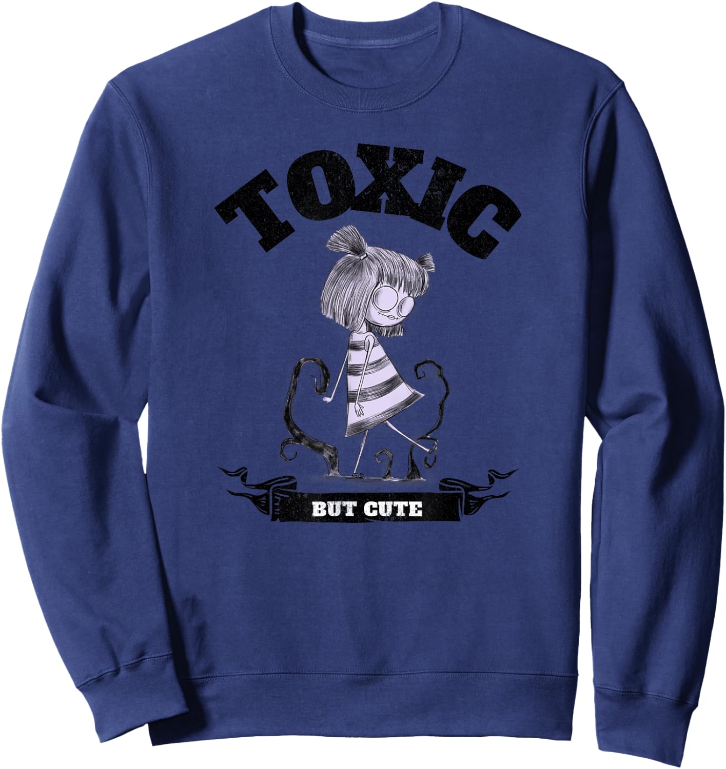 Toxic but cute creepy funny Halloween graphic Sweatshirt - Sweatshirt | Navy