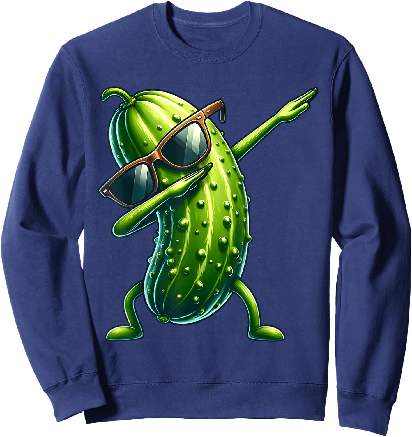 Dabbing Pickle Lover Dill Cucumber Sweatshirt - Sweatshirt | Navy