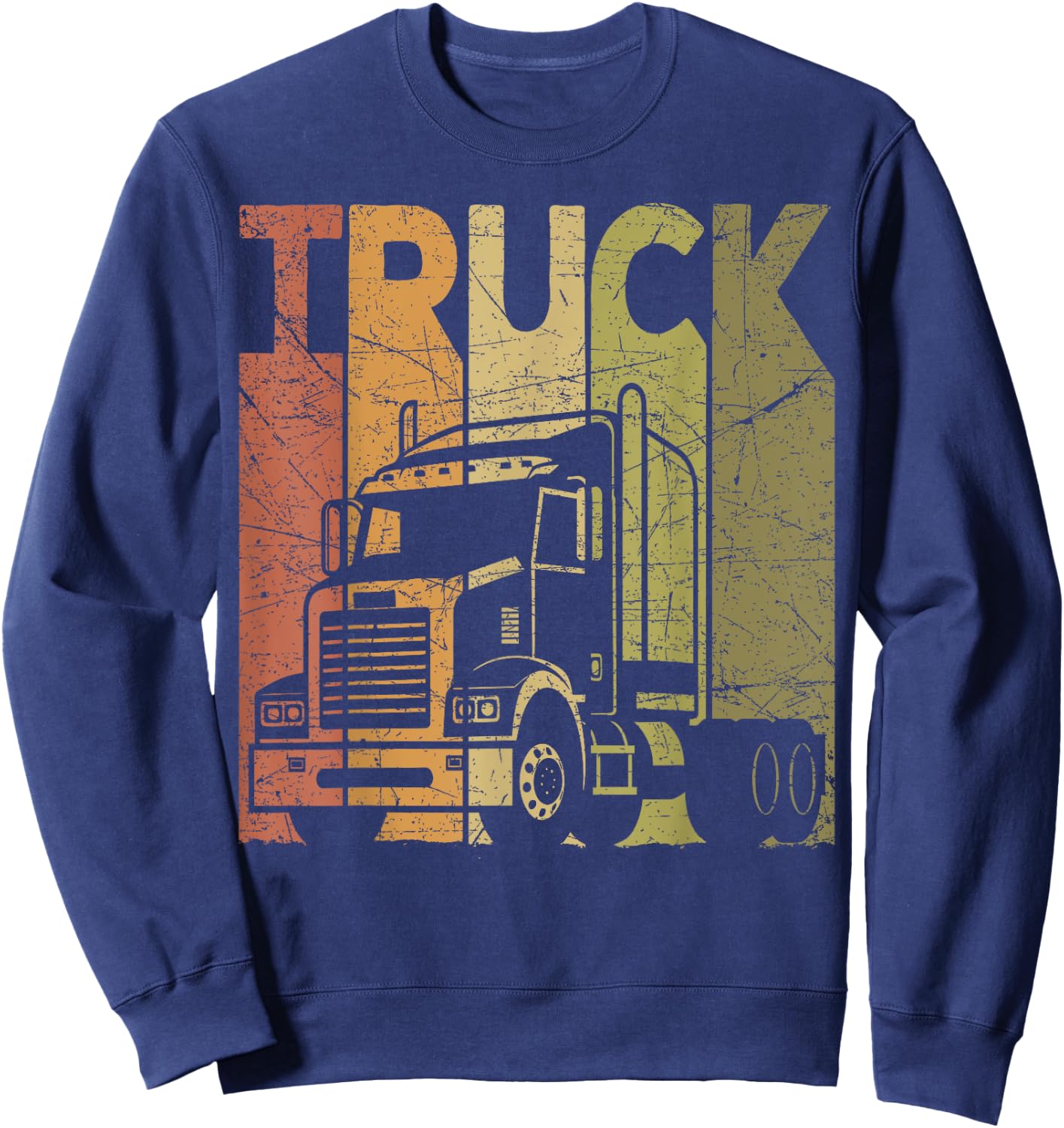 Truck Driver Vintage Trucker Retro Trucking Sweatshirt - Sweatshirt | Navy