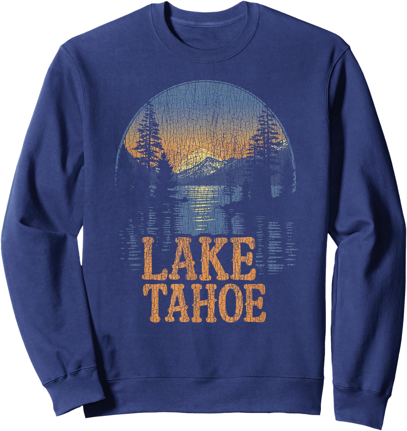 Lake Tahoe -California Mountain Vintage Men Women Kids Retro Sweatshirt - Sweatshirt | Navy