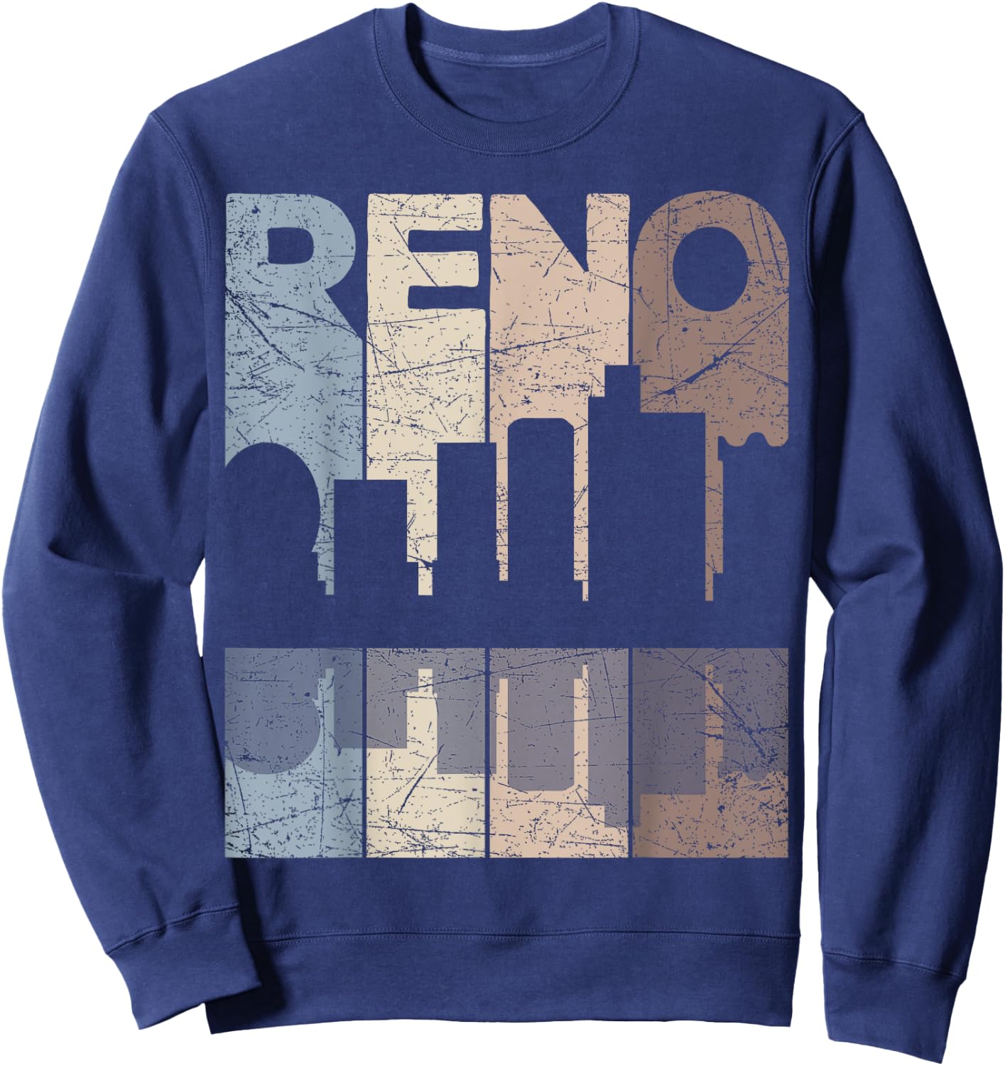 Reno Vintage Reno Nevada Retro Reno Skyline Sweatshirt - Sweatshirt | Navy