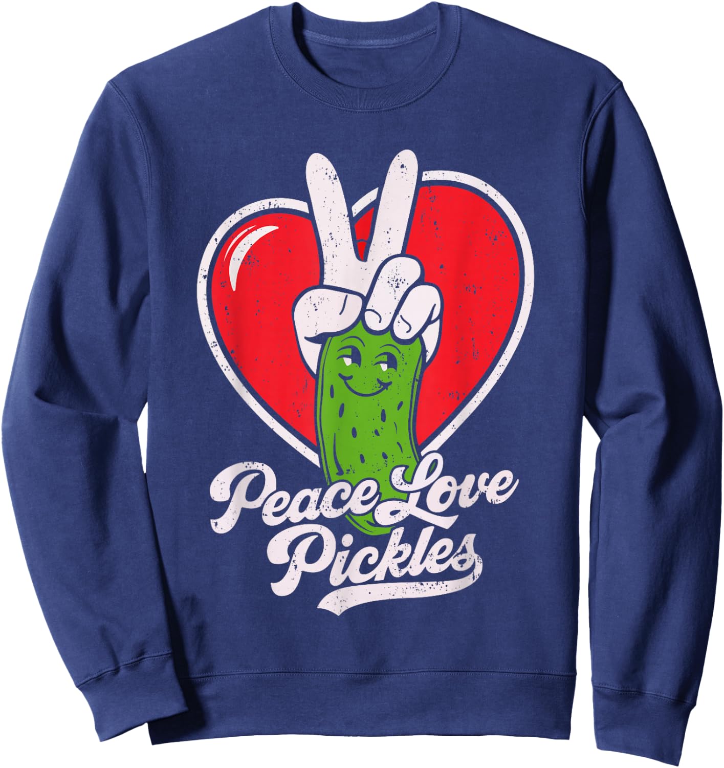 Peace Love Pickles Shirt Men Women Kids Cucumber Lover Sweatshirt - Sweatshirt | Navy