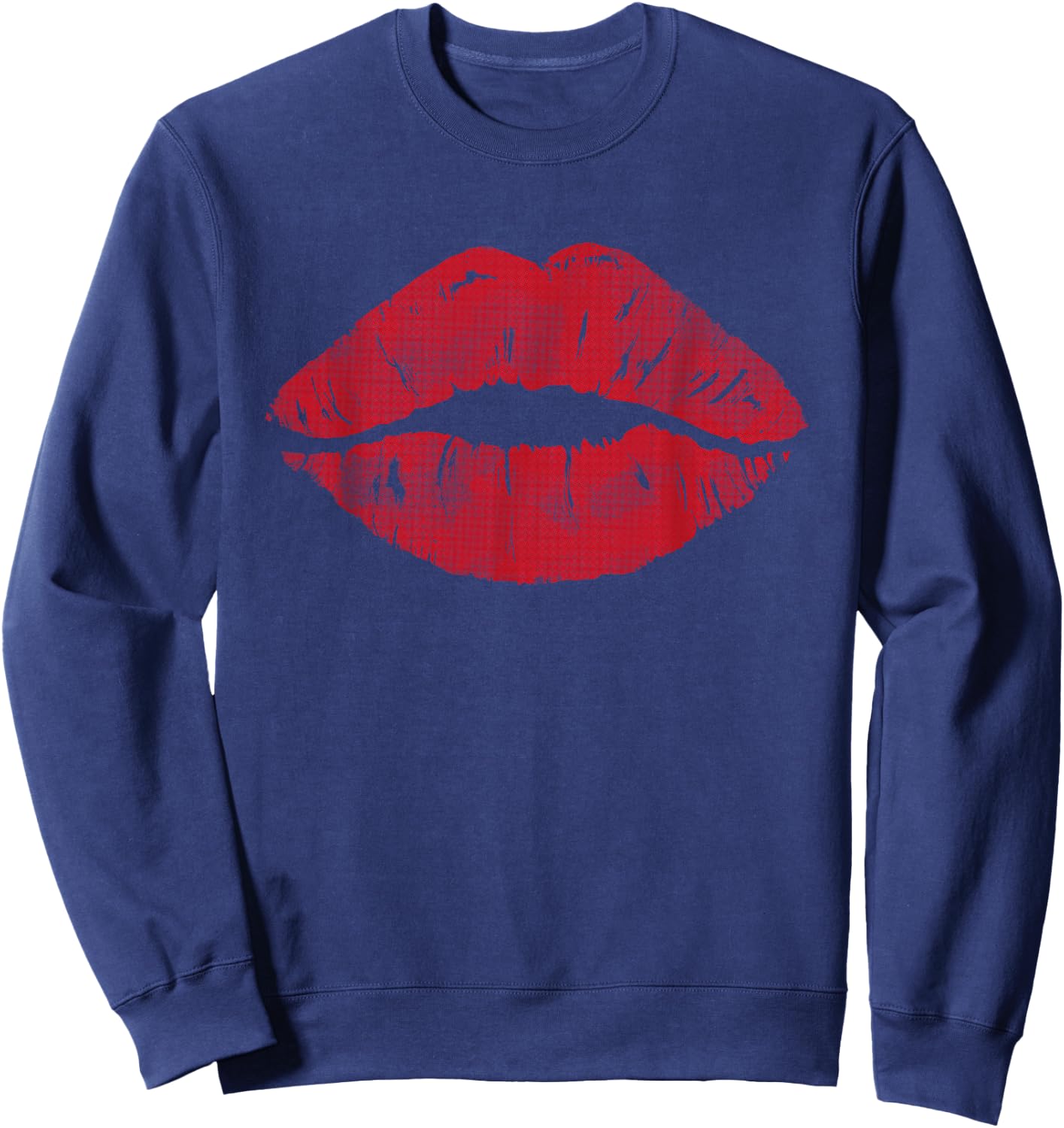 Cute Red Lips Art Men Women Sexy Kiss Makeup Lipstick Sweatshirt - Sweatshirt | Navy