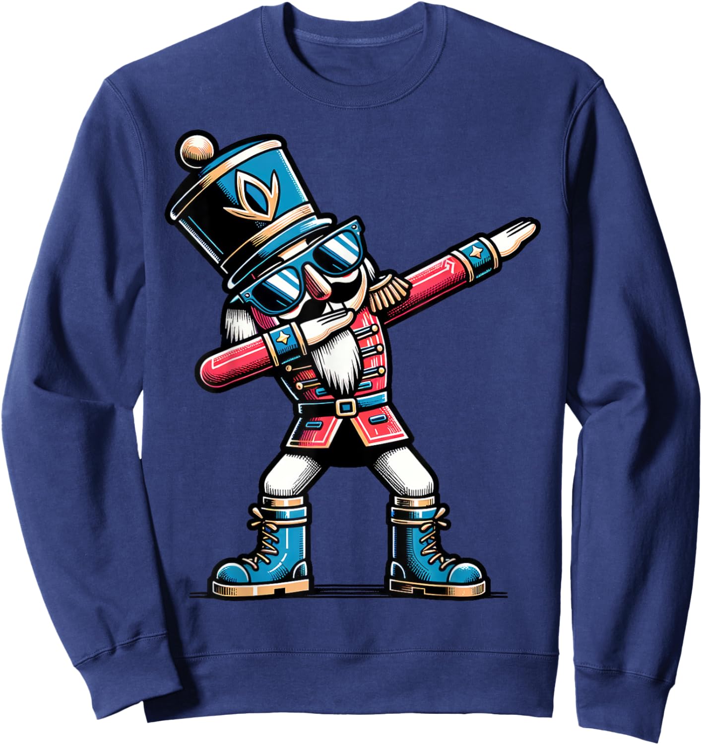 Christmas Nutcracker Dabbing Boys Santa Xmas Funny Sweatshirt - Sweatshirt | Navy