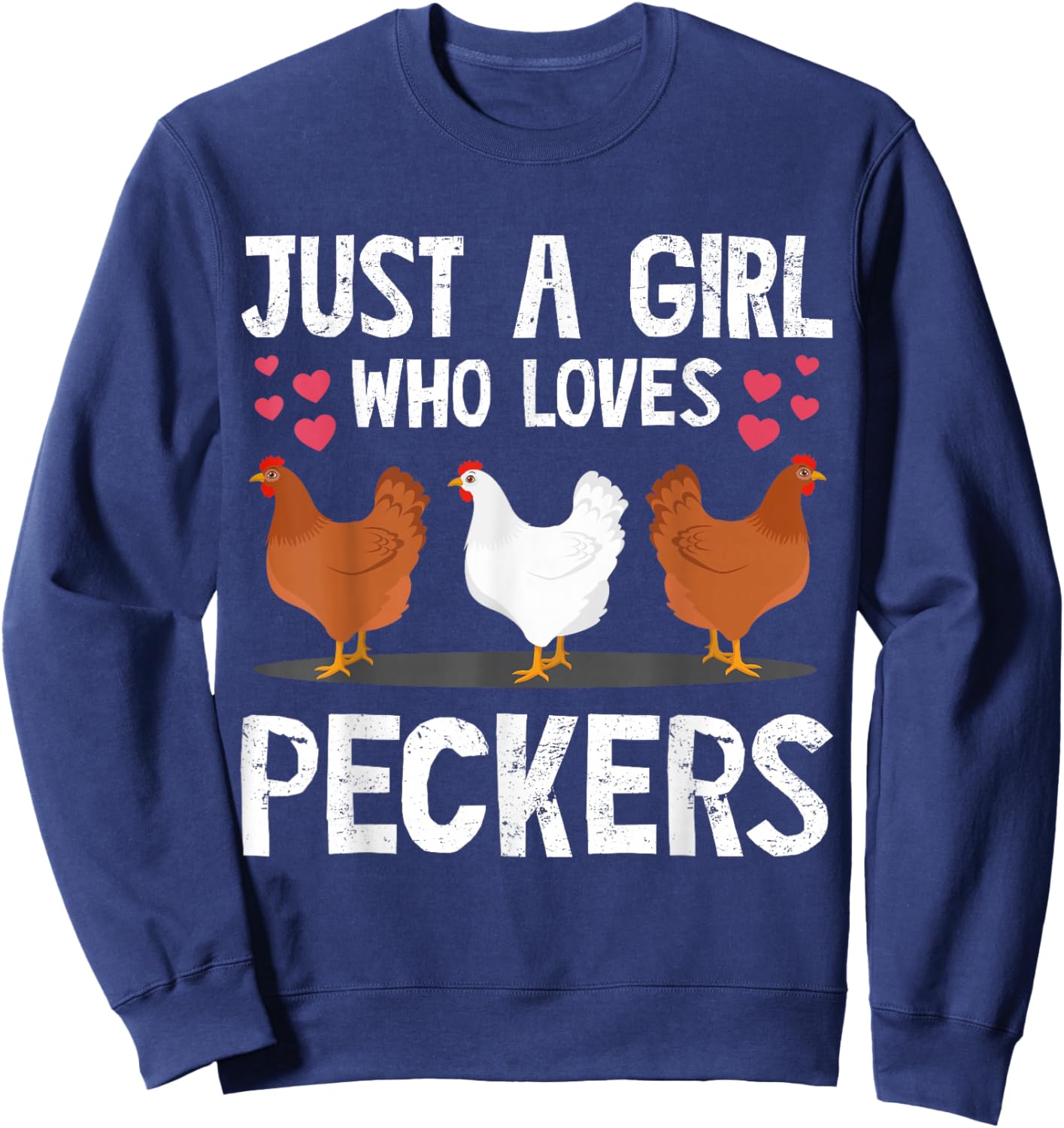 Funny Chicken Owner Art Girls Chicken Lover Farmer Sweatshirt - Sweatshirt | Navy