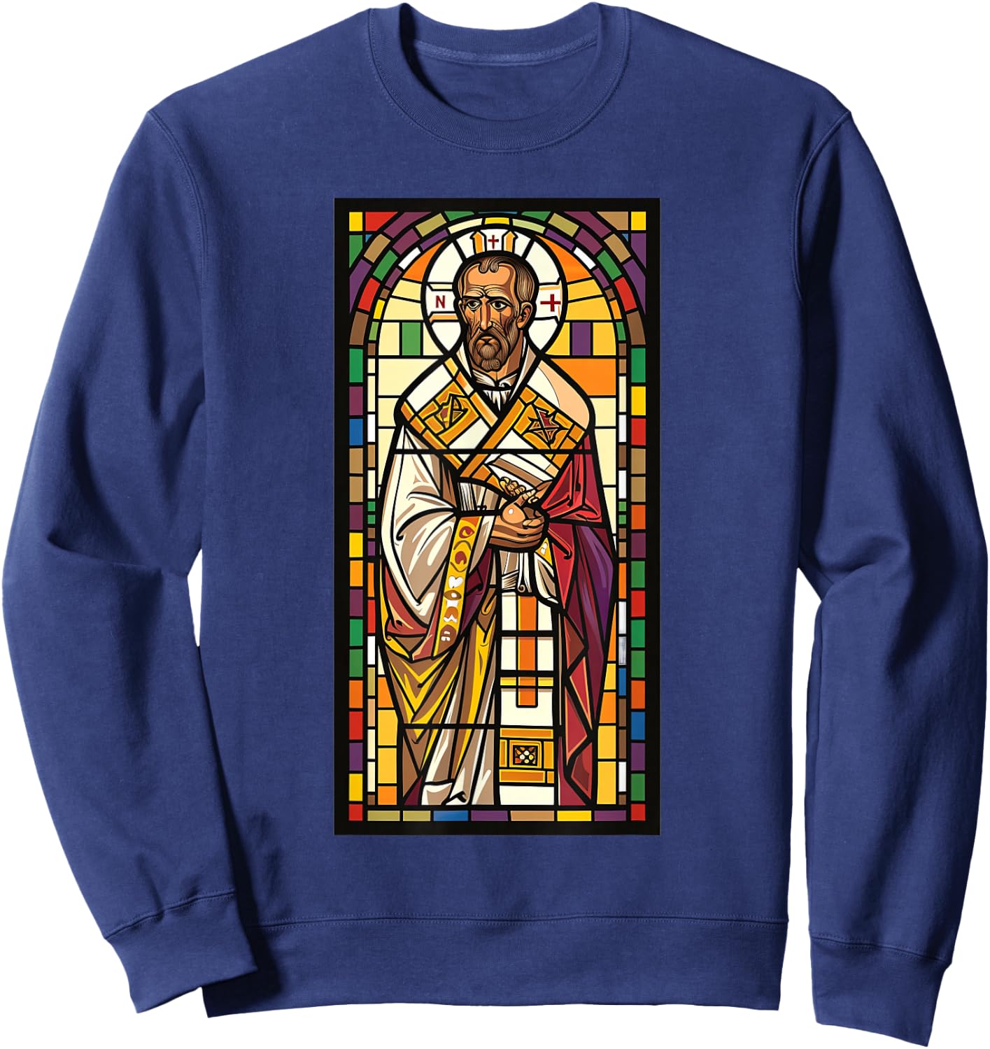 Gregory of Nyssa Stained Glass Sweatshirt - Sweatshirt | Navy