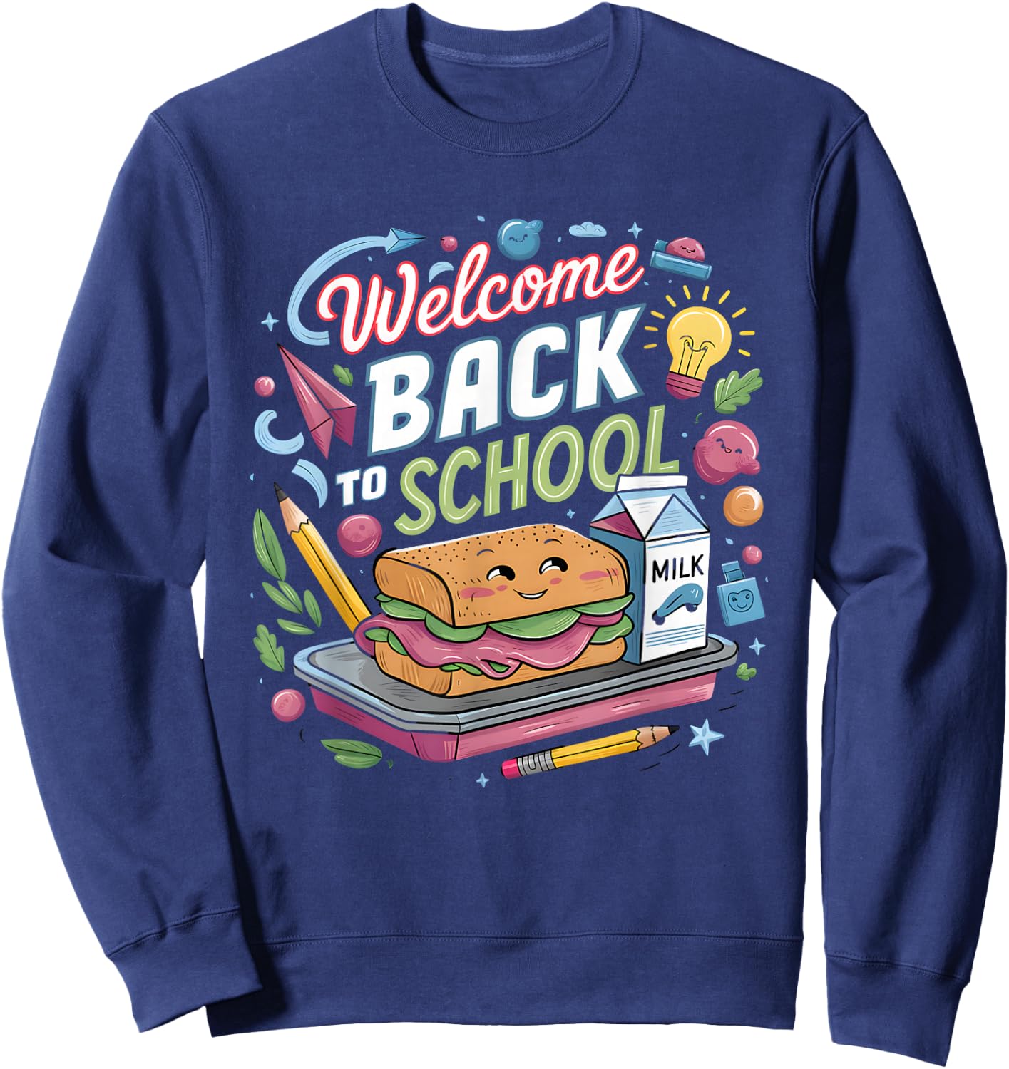Welcome Back To School Lunch Lady First Day Of School Sweatshirt - Sweatshirt | Navy