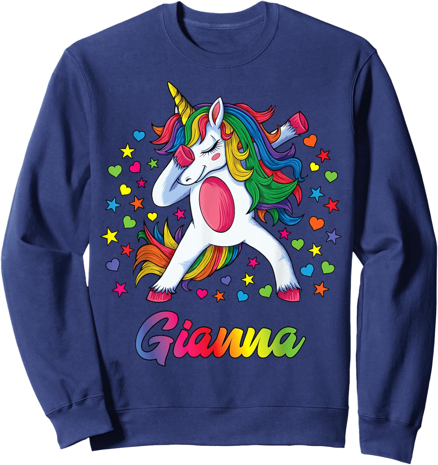 Gianna Personalised Name Unicorn Girl Gift Sweatshirt - Sweatshirt | Navy