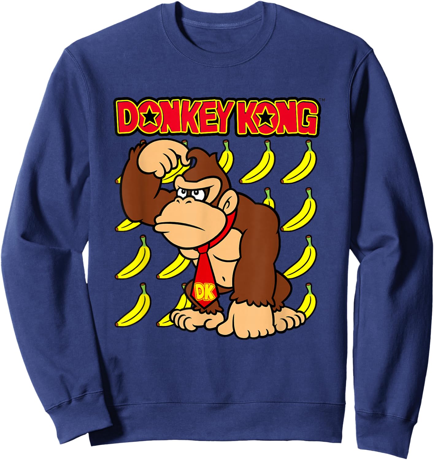 Donkey Kong Ape Thoughts Banana Background Sweatshirt - Sweatshirt | Navy