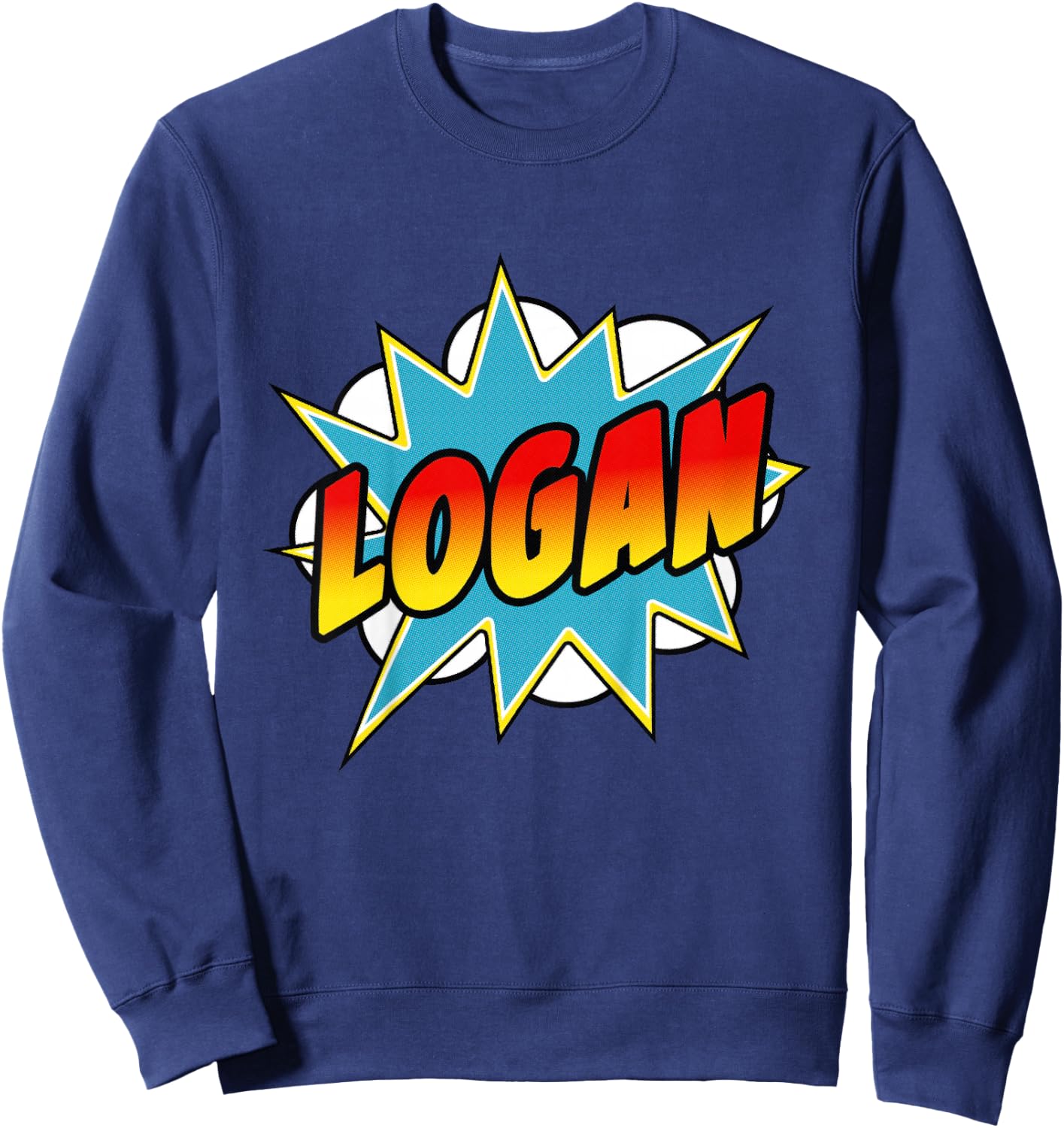 Boys Logan Comic Book Superhero Name Sweatshirt - Sweatshirt | Navy