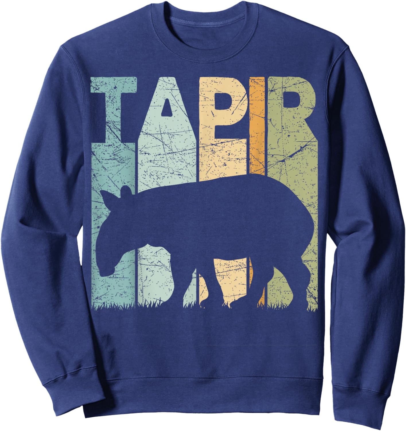 Tapir Vintage Animal Lover Retro Tapir Sweatshirt - Sweatshirt | Navy