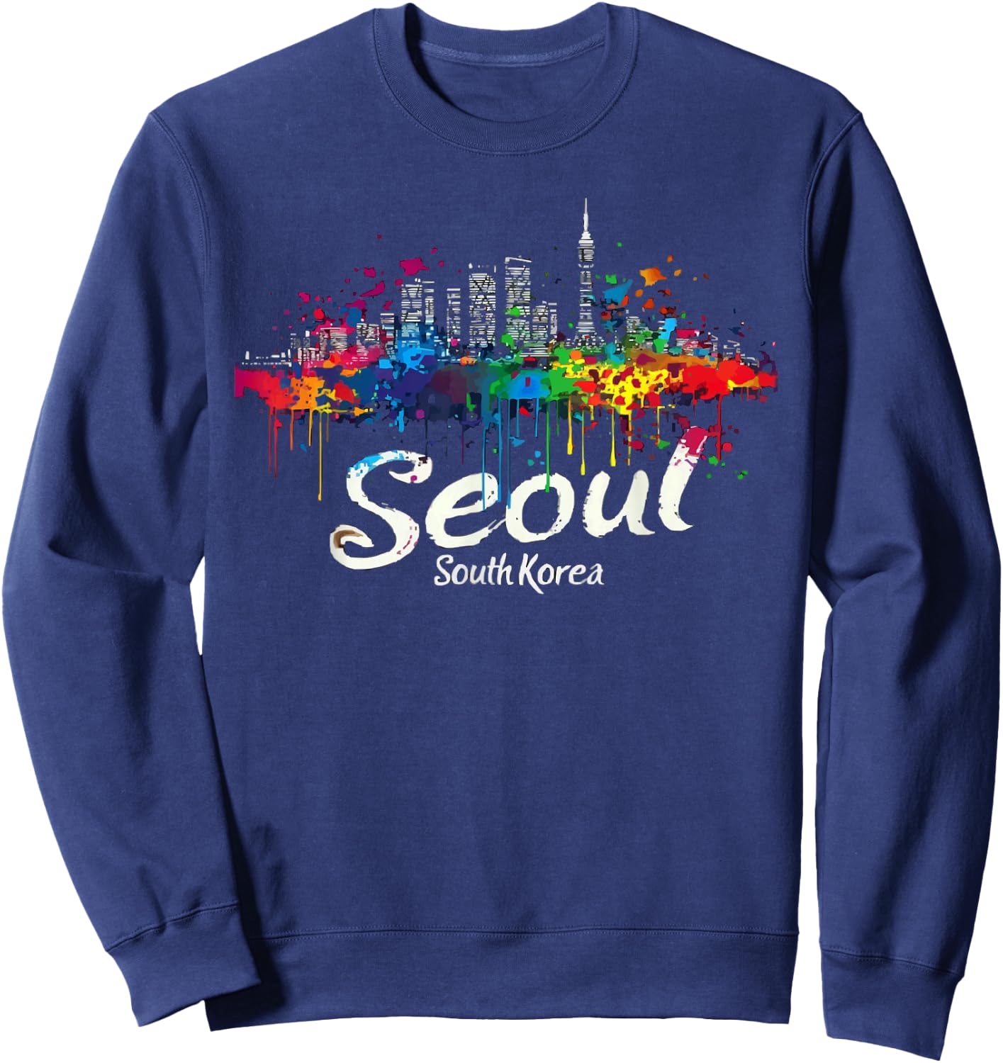 Seoul South Korea Travel Vacation Saranghae I Love Seoul Sweatshirt - Sweatshirt | Navy