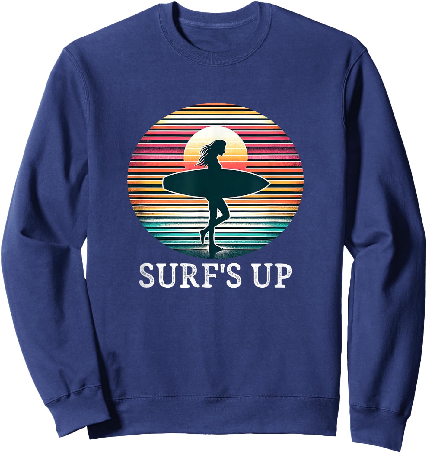Surf's Up - Surfer Girl - Vintage Style Sweatshirt - Sweatshirt | Navy