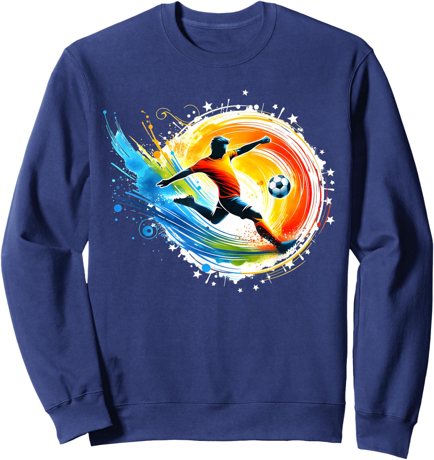 Soccer Player Sports Vintage Men Boys Soccer Ball Soccer Sweatshirt - Sweatshirt | Navy